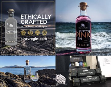 Bottles of Gin by the sea